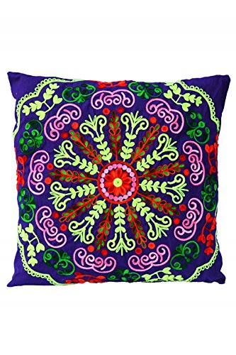 6er SET orientalische indische Kissen Zierkissen Couchkissen Dekokissen bestickt Balkis – 6 verschiedene Muster – 45x45cm inkl. Füllung - 5