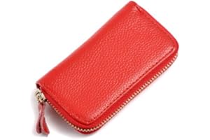 QIUPFGUT Portachiavi in Pelle, Borsellino Portachiavi, Porta Carte, Portachiavi in Pelle Per Uomo e Donna, 6 Ganci per Chiavi, Portafoglio per Banconote, Tasca per Chiavi Auto Con Cerniera