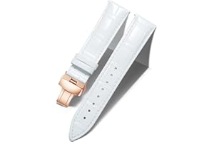 BINLUN Leather Watch Bands Replacement Alligator Pattern Watch Strap for Men Women with Silver/Gold/Rose Gold Butterfly Deployment Buckle 12mm 13mm 14mm 16mm 17mm 18mm 19mm 20mm 21mm 22mm 23mm 24mm