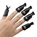 SupplyEU 10Pcs Plastic Acrylic Nail Art Soak Off Clip Cap UV Gel Polish Remover Wrap Nail Tool Blcak