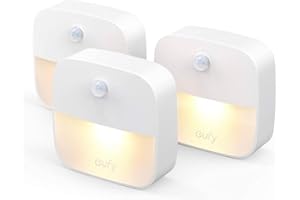 eufy by Anker [Pack de 3] Lumi Veilleuse-Lampe Murale autocollante avec LED de Couleur Chaude,détecteur de Mouvement,capteur de lumière,efficacité énergétique pour Chambre,Salle de Bain,Cuisine,etc.