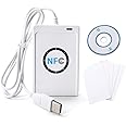 Fdit NFC Reader/Writer ACR122U - ISO 14443 A/B NFC Writer RFID Card Reader + Software in White