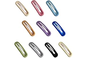 HZAOPZE 10 pcs Clips de Pelo Horquilla Grande de Metal a Presión para el Pelo Antideslizantes Accesorios para el Cabello 6,8 cm, Color Caramelo, Lindas y Elegantes Pinzas para el Cabello, 10 Colores.