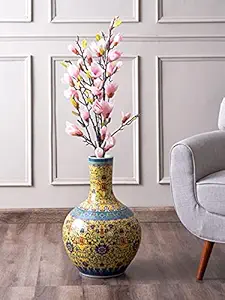 The Decor Kart Canton Oriental Floor Vase - Yellow