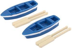 NOPEILVI Mini Bateau Figurine Mini Bateau De Pêche 2pcs Navire en Résine Micro Paysage Accessoire DIY Décoration Plantes Pot De Poupée Miniature Doll Miniature Bateau pour Jardin De Fées DIY