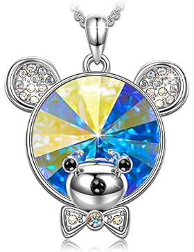 KATE LYNN “Mr.Winnie” Halskette Anhänger Damen Kinder Mädchen - Aurore Boreale Kristall aus SWAROVSKI und Geschenkbox