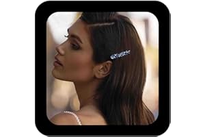 Allereya Fermagli Capelli Sposa in Cristallo Fermagli Capelli Strass Barrette Sliver CZ Bling Copricapo Sposa Copricapo Decorativo Accessori Capelli Sposa per Donne e Ragazze (Blu)