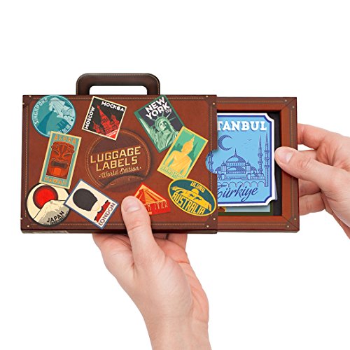 Luckies Of London - Etiquetas multiuso (16 unidades), diseño de capitales del mundo