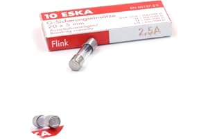 ESKA 10x Fusible rapide (F) en verre 2.5A / 250VAC 5x20mm