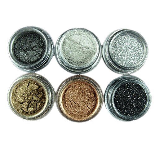 CHIC*MALL 6pcs Eyeshadow Make Up pigment Glitter Smoky Eye Version