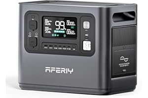 AFERIY Generador Eléctrico Portátil De 1200 W, Generador Eléctrico De 960 Wh Con Batería Lfp, Carga Rápida En 1 Hora, Salida De 220 V-240 V, Sai, Generador Solar Para El Hogar/Camping/Trabajo