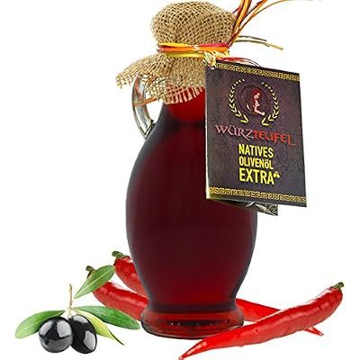 Chili – Öl, Hot Chili Olivenöl aus Nativem, Extra Vergin Olivenöl, Griechenland. Ungefiltert. Kaltgepresst…