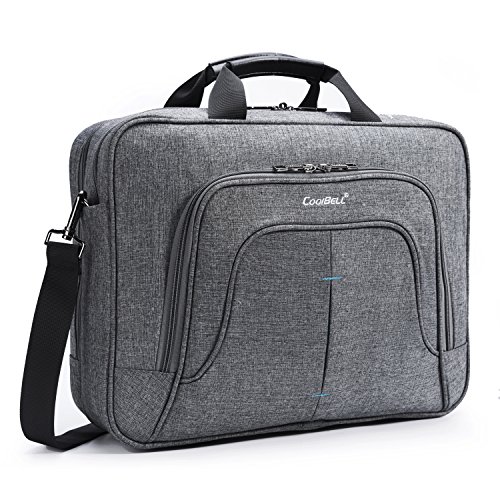 Preisvergleich Produktbild UtoteBag 15,6 Zoll Laptop Tasche Schultertaschen Aktentasche Wasserabweisend Stoßfest Notebooktasche Business Laptoptasche Umhängetasche für Notebook / MacBook / Tablet,Herren und Damen,Grau