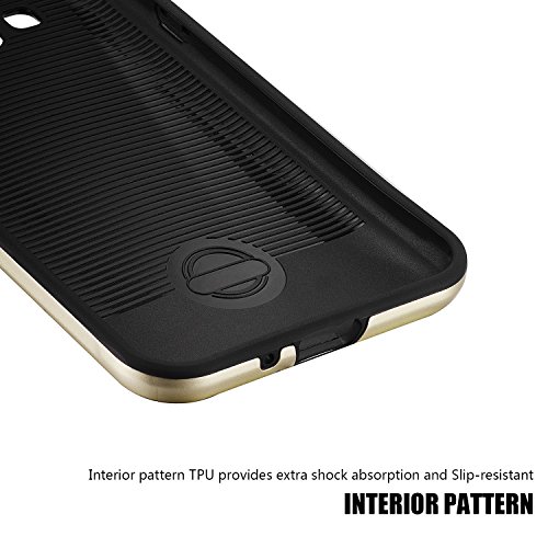 tinxi   Caso protector de la alta calidad de la PC y silicona para Samsung Galaxy J3 DUOS 2016  SM-J320F  5 0 pulgadas antideslizante backcover prueba de golpes Protecci  n Cubierta de la caja con el oro fondo