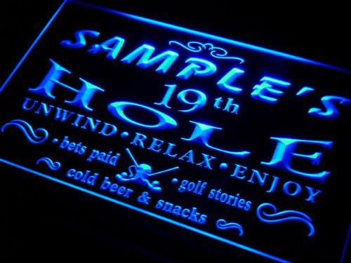 pi-tm Name Personalised Custom Golf 19th Hole Bar Beer Neon Sign