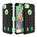 Produktbild FQIAO iPhone 7 PC+TPU Zurück Hülle 2-in-1 Stoßsicherer Hybride Schützend Anti-Rutsch Dauerhaft Schutz Abdeckung für Apple iPhone 7 4.7 Zoll 2016 Freisetzung-(Grün+Schwarz)