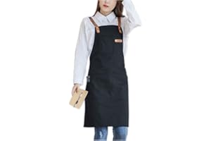 A.Monamour Correas Cruzadas Ajustables Delantal De Lona Con Bolsillos Para Artesanos Pintor Artista, Jardinería, Cocina, Trabajo, Mujeres Hombres