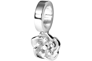 Purelei Ciondolo a forma di fiore di nascita con rosa, Acciaio inossidabile