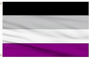 AhfuLife Asexual Pride Flag 5ft x 3ft for Pride Day, 1Pcs Asexual Flag - Double Side with Brass Eyelets for Pride Day Parade Decorations