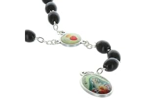 PALAIS DU ROSAIRE Rosario madera granos negros, las cinco llagas de Cristo - Rosario madera - Culto cristiano de Madera, Madera