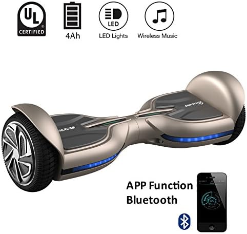 EVERCROSS Diablo Smart Two Wheels Self Balancing Electric Scooter with Bluetooth,3 Adjustable Speed Modes, Moblie App, 6.5" Smart Electric Personal Transportation (Brown)