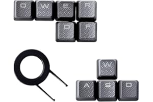 HUYUN Cherry MX Key Switch FPS & MOBA Gaming Keycaps Retroilluminati Tappi di ricambio per tastiere Corsair Gaming (10 tasti grigio)