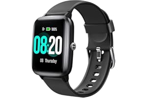 Delvfire Sirius Fitness Tracker with Heart Rate Monitor, All-Day Activity, Step Counter, Sleep Monitor, 1.3" Touch Screen, Waterproof, Pedometer, Fitness Watch compatible with iPhone Android (Black)