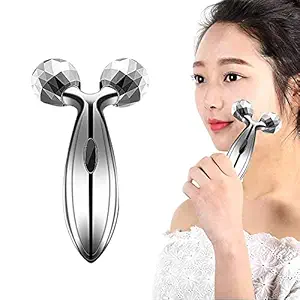 ZDQTRA face roller massager for face lift double chin reducer skin tightening for women,microcurrent Portable handheld y shape jawline massage roller exerciser tool men(1pcs/small)