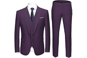 YOUTHUP Abiti da Uomo Elegante Completi 3 Pezzi Abito Slim Fit Blazer Panciotto Pantaloni