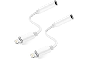 OLKIEQZ 2 Pack Adattatore Cuffie per iPhong/Lightning to 3.5 mm Jack【Certificato MFi】 Lightning to 3.5 mm Jack Cavo Aux Audio Dongle Convertitore, Compatibile con iPhone 14/14 Pro/Plus/13/12/SE/11/X/XS/8/7