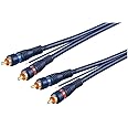 Goobay 50175 Car HiFi Stereo RCA Connector Cable, Double Shielded, Blue, 5 m Cable Length