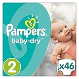 Pampers Baby-Dry Größe 2, 3-6 kg, 46 Stück