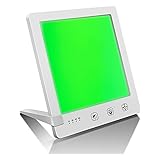 HAMIQI Multi Focus White and Green Light Therapy Lamp Sun Box- for MIGRAINE sufferers- 10000 Lux LED UV-Free with Touch Timer Function, Adjustable Brightness Control- Happy Mood Light (White)