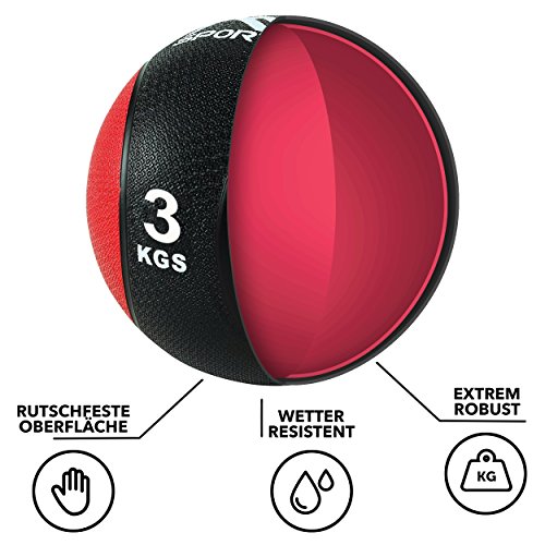 Medizinball 1 – 5 kg – Professionelle Studio-Qualität Gymnastikbälle - 4