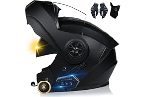 XYYYM Bluetooth Motorradhelm, Vollvisierhelm mit 2 Fahrern Helm Bluetooth Intercom DOT/ECE Genehmigt, Leicht, Klapphelm mit Doppelvisier, Modularer Helm für Erwachsene Männer Frauen S~XL