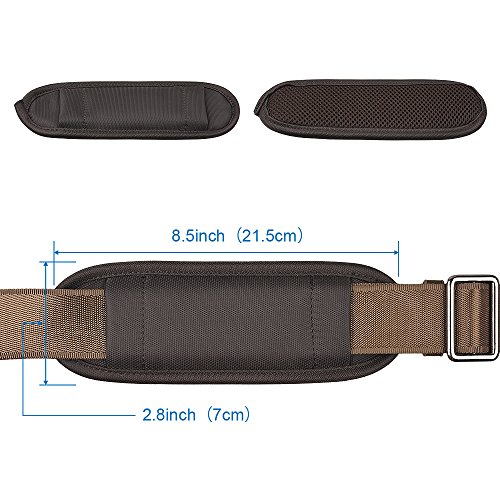 Qishare Universal Ersatz Schultergurt Abnehmbare weiche gepolsterte verstellbare Gürtel mit Metall Swivel Haken für Gepäck Duffel Computer Taschen Laptop Fall Crossbody-Tasche (Khaki,150cm) - 5