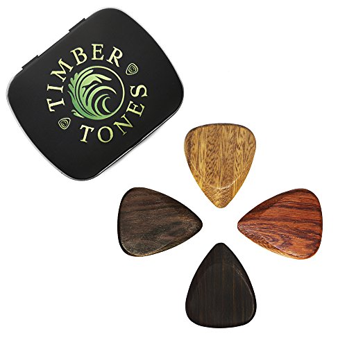 Timber Tones Picks TTEGT4 - Púa Madera Tonos Guitarras eléctricas (Estaño de 4)