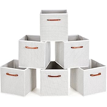 Maidmax Fabric Storage Cubes Boxes Drawers With Wood Handle For