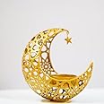 1pc Gold Metal Moon Candle Holder, Ramadan Eid Mubarak Decorations for Home Table, Tea Light Candle Holder for Home Decor, for Bedroom Living Room(Gold,1pc)