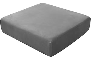 SYLC Housse de coussin de canapé en velours extensible avec bandes élastiques pour dossier Gris