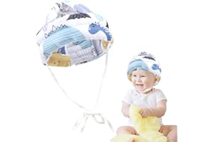 OPIURVY Poggiatesta per bambini - Poggiatesta per neonati, casco di sicurezza regolabile, protezione per la testa, cuscinetto protettivo morbido e traspirante per bambini dai 6 ai 24 mesi (White Dinosaur)