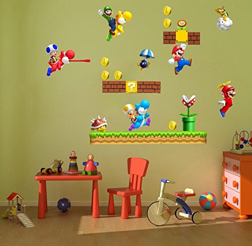 Super Mario Wandaufkleber, Mario/Luigi/Yoshi-Motiv - 3