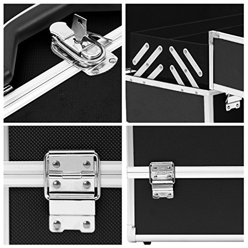 Songmics Kosmetikkoffer Reisegepäck aluminium portabel schwarz JBC227B - 8