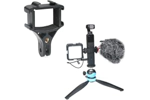 Fenmaru Staffa adattatore di estensione 3 Cold Shoe compatibile con DJI Pocket 2 Collegabile a luce di riempimento, microfono, con foro filettato da 1/4