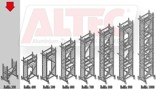 ALTEC Rollfix 300, Arbeitshöhe 3 m neu, inkl. Rollen und Fahrtraverse, TÜV-geprüft - 3