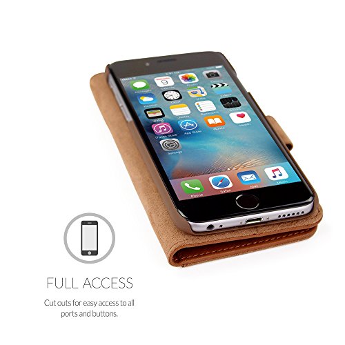 Snugg Funda iPhone 6s  8482  - Carcasa Marr  n De Cuero  PU  con Tapa Y Una Garant  a De por Vida para Apple iPhone 6s
