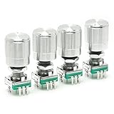 4 perillas. Gikfun EK2045x4U - Interruptor de codificador giratorio EC11 con potenciómetro digital de audio (20 mm de longitud, con capuchón de pomo)