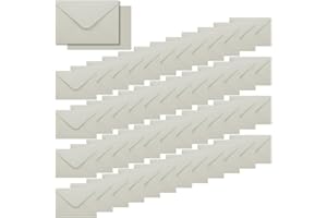 WYAN 50 Pack Grey Envelopes, Business Premium Envelopes, Small Parts Envelope, for Gift, Greeting Cards, Wedding, Business, Invitation (Card and Glue not Included)