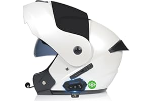 CNNGU Casco Moto Modulare Bluetooth Omologato ECE, con Doppia Visiera, Rivestimento Dell'orecchio Rimovibile, Adatto per Uomini E Donne Adulti, Ventilazione, Peso Netto 1kg, 55-62cm