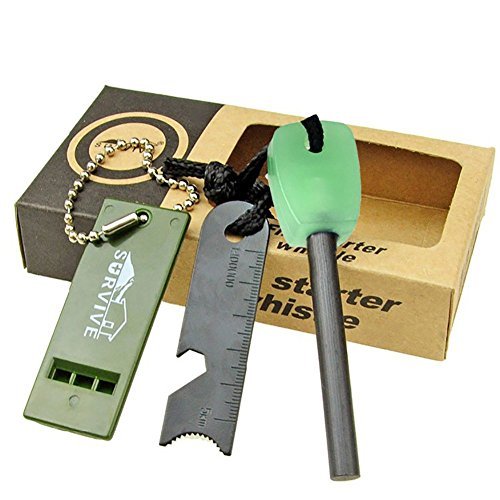 AIGUMI Survival Magnesium Flint Striker vielseitig Überleben Feuerstein für Outdoor Camping Life (klein) - 2